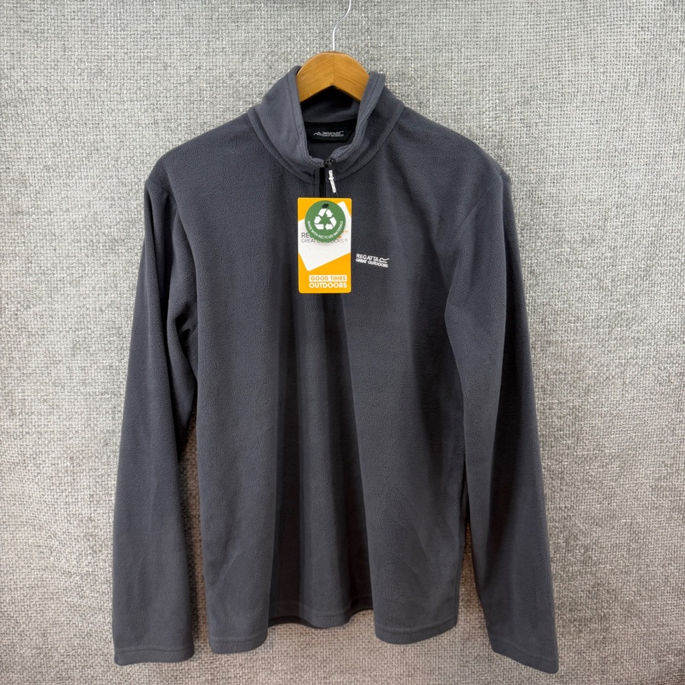 Regatta Fleece Pullover Mens Medium Grey New Quarter Zip Recycled Outdoor